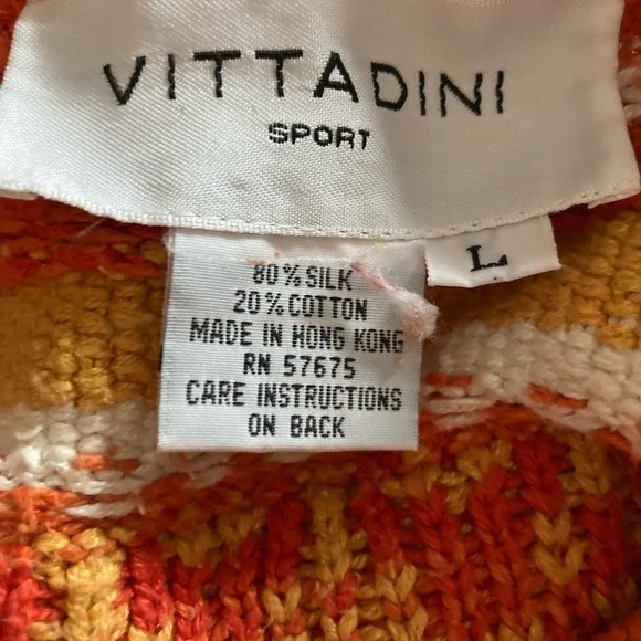 Vintage Adrienne Vittadini Sport 80% silk 20% cotton Sweater L 3/4 sleeve - Picture 6 of 10